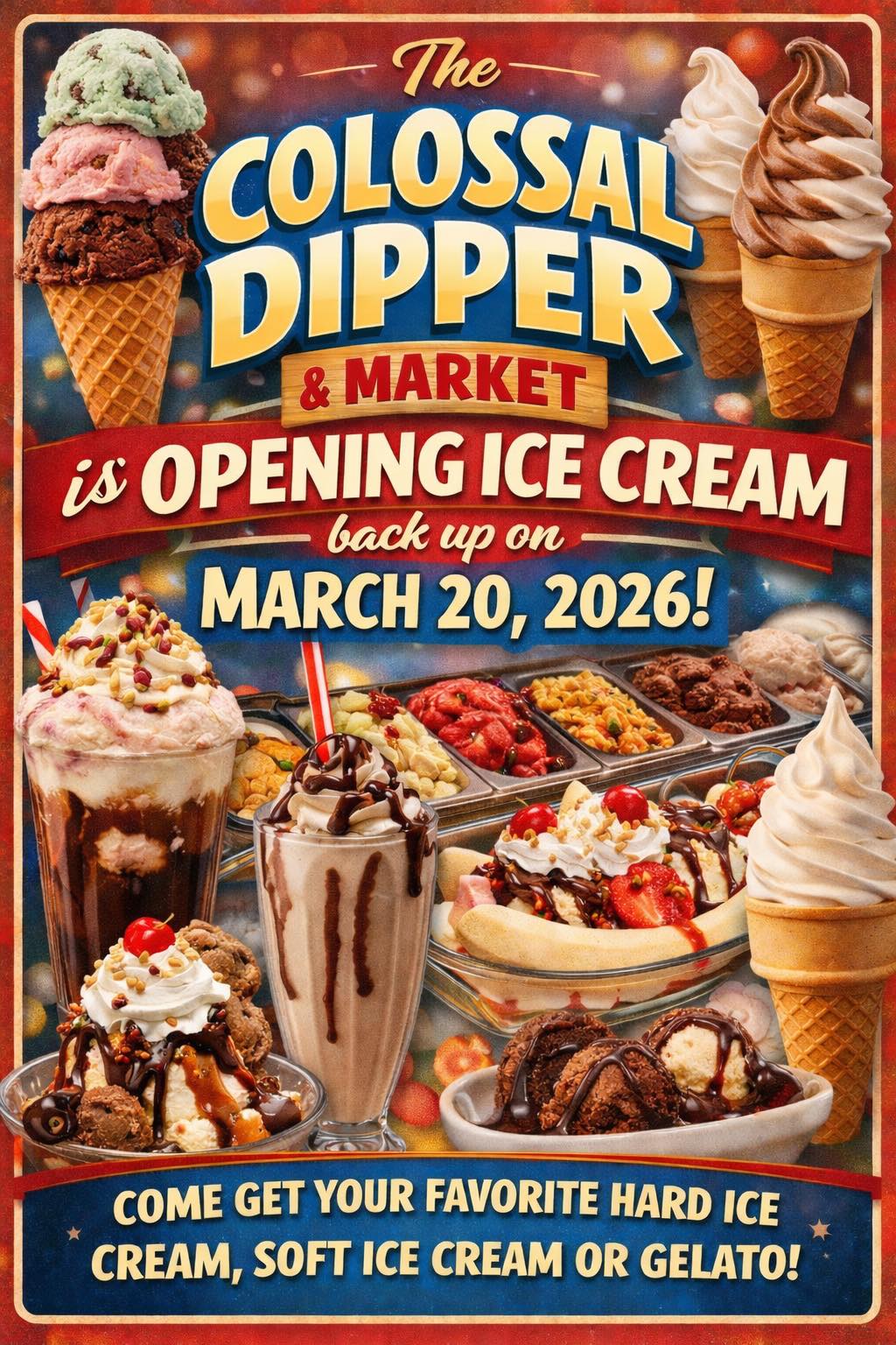 ICE BOLLER ICE CREAM DIPPER 5本セット The Colossal Dipper & Market's fresh curd day in Fulton, NY