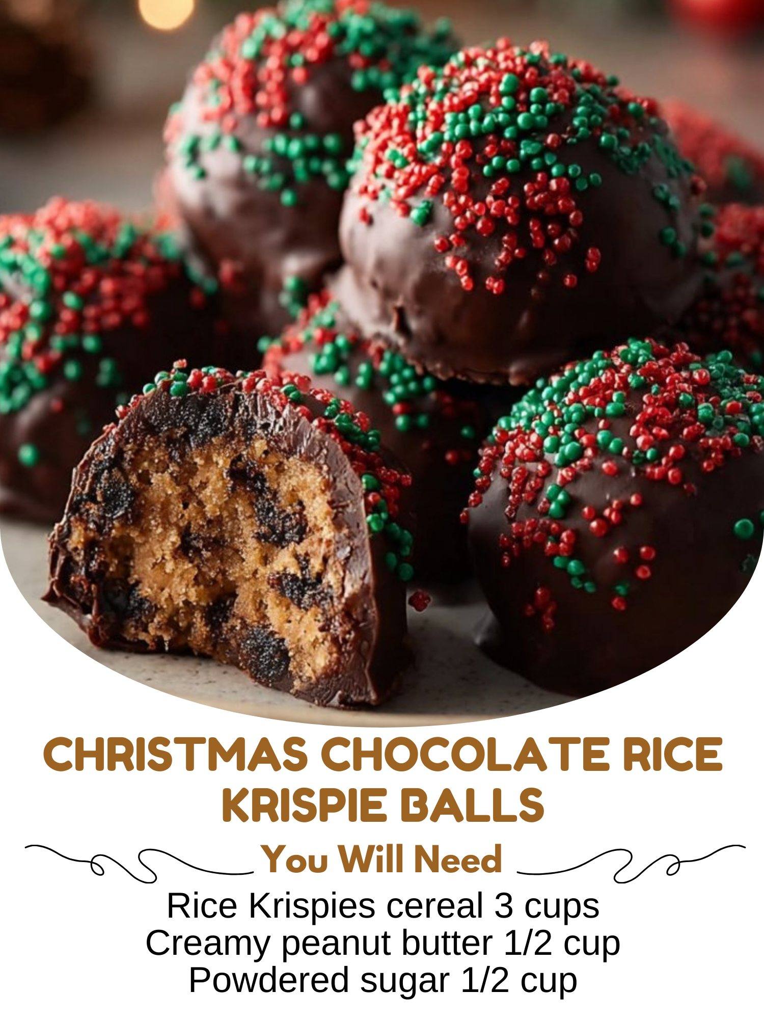 Swift - Christmas Chocolate Rice Krispie Balls Ingredients: - Rice ...