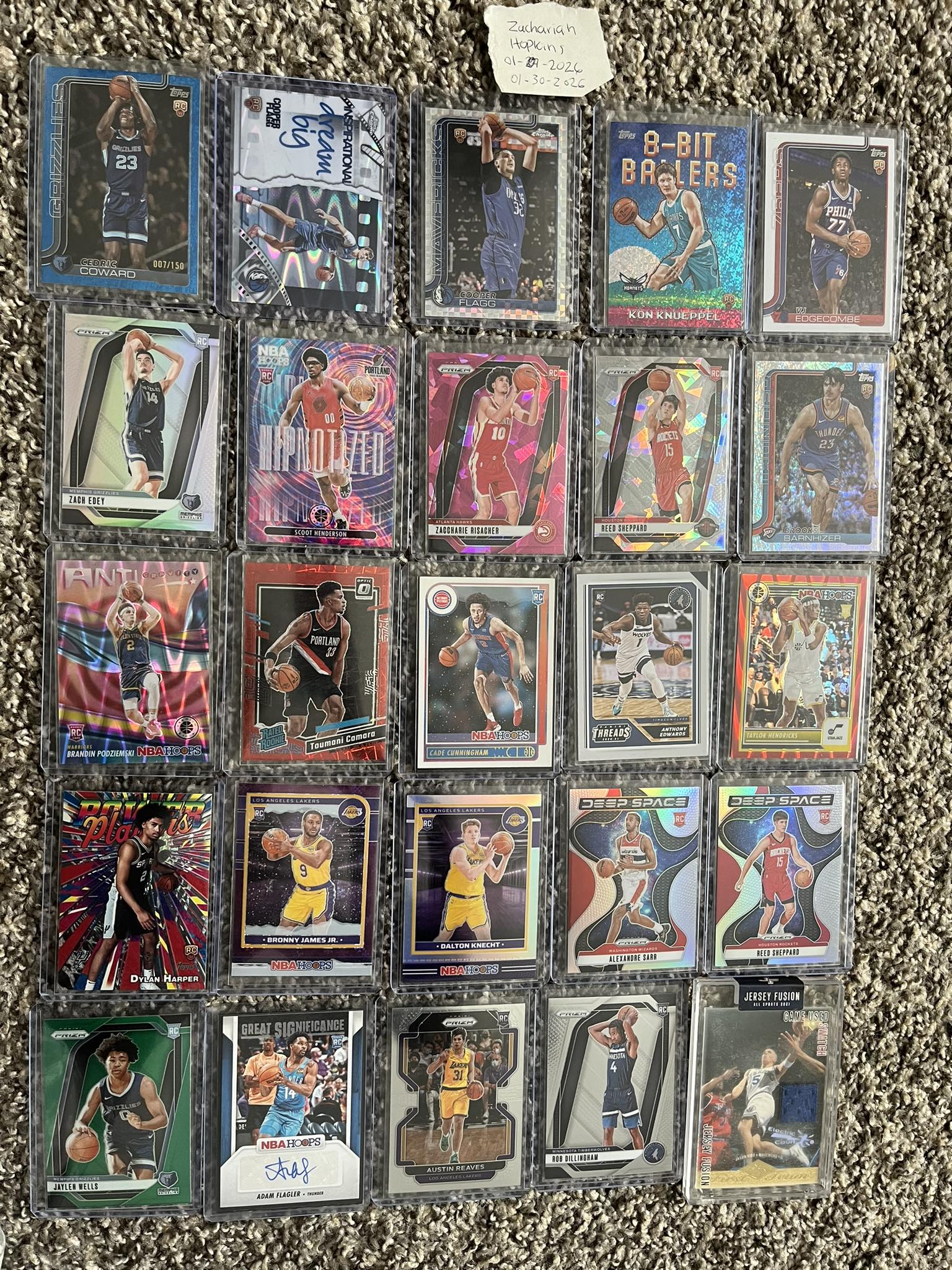 NBA Rookie Lot $235 Coward /150 Toumani /199 Podziemski/199 1 Auto 