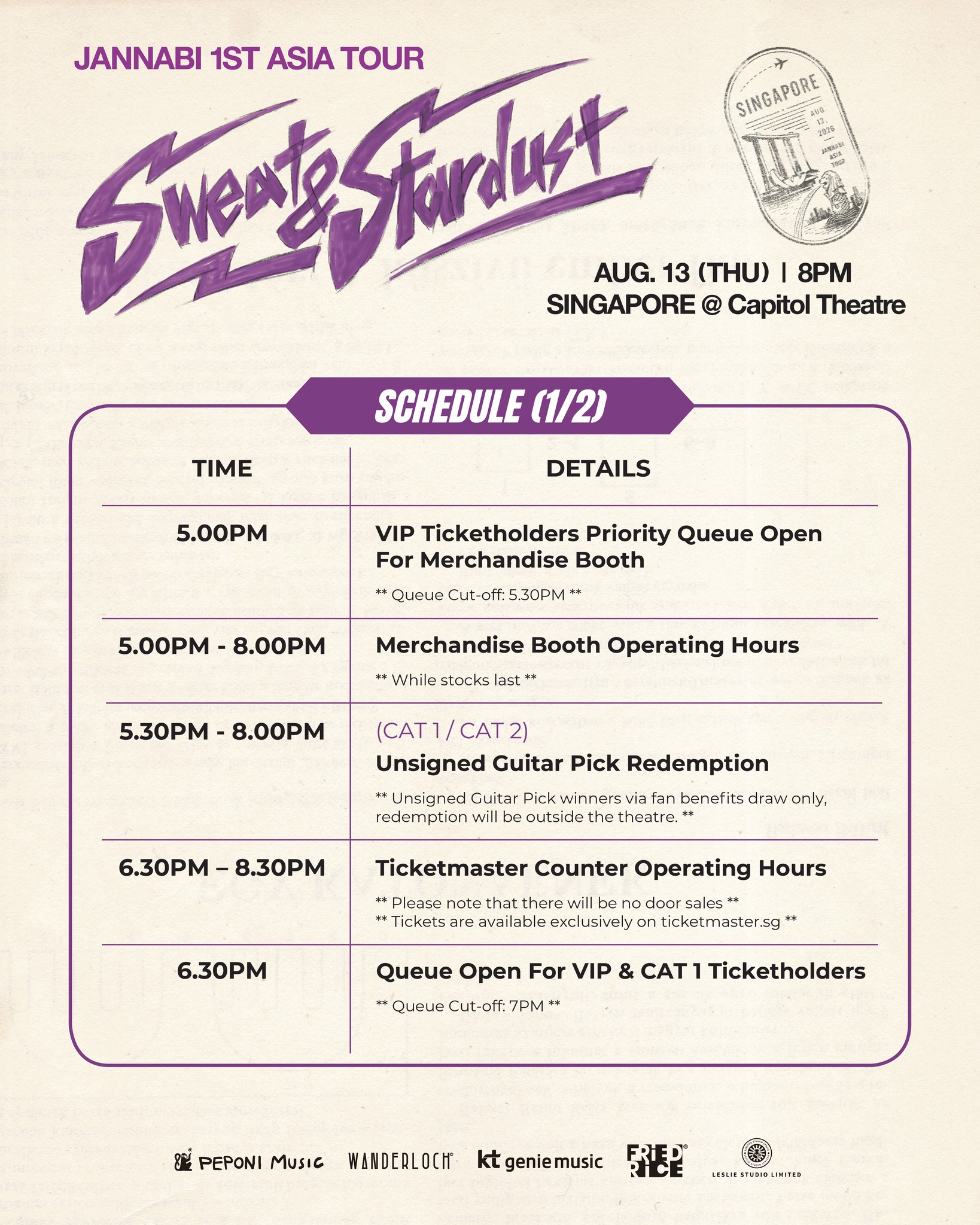 Jannabi's 1st Asia Tour: Sweat & Stardust in Singapore on August