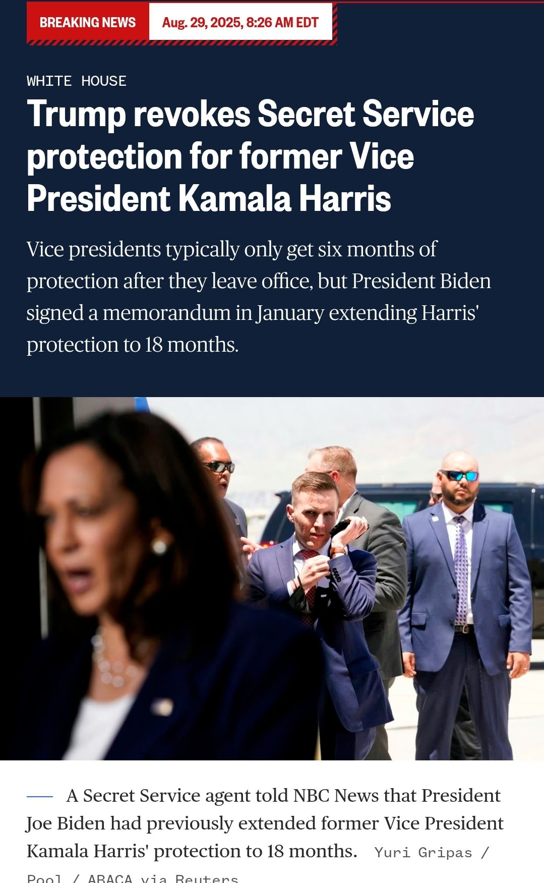 The Sons - Trump has revoked the secret service protections from Harris ...