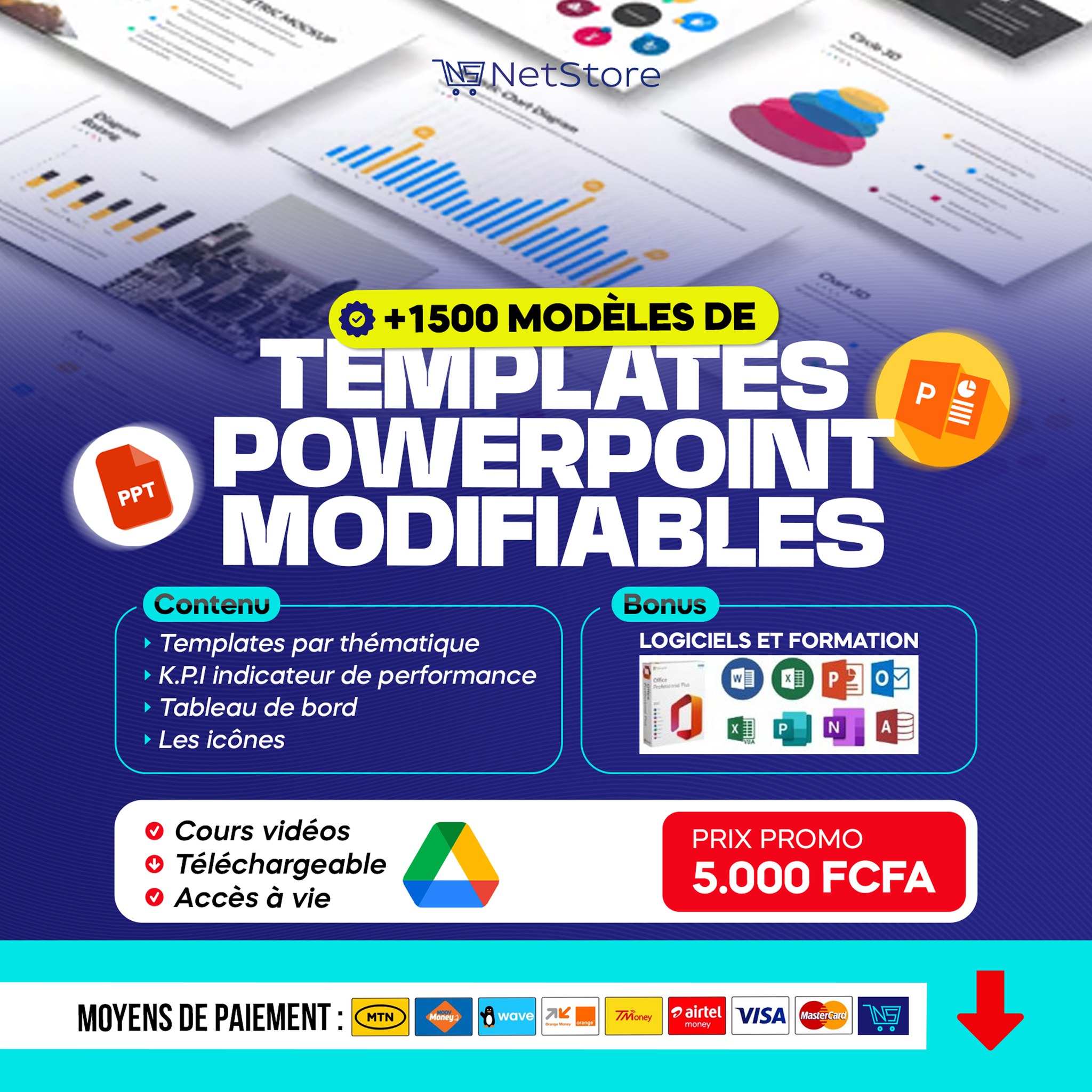 NetStore - Pack +1500 Templates PowerPoint Modifiables 🚀 Donnez un ...