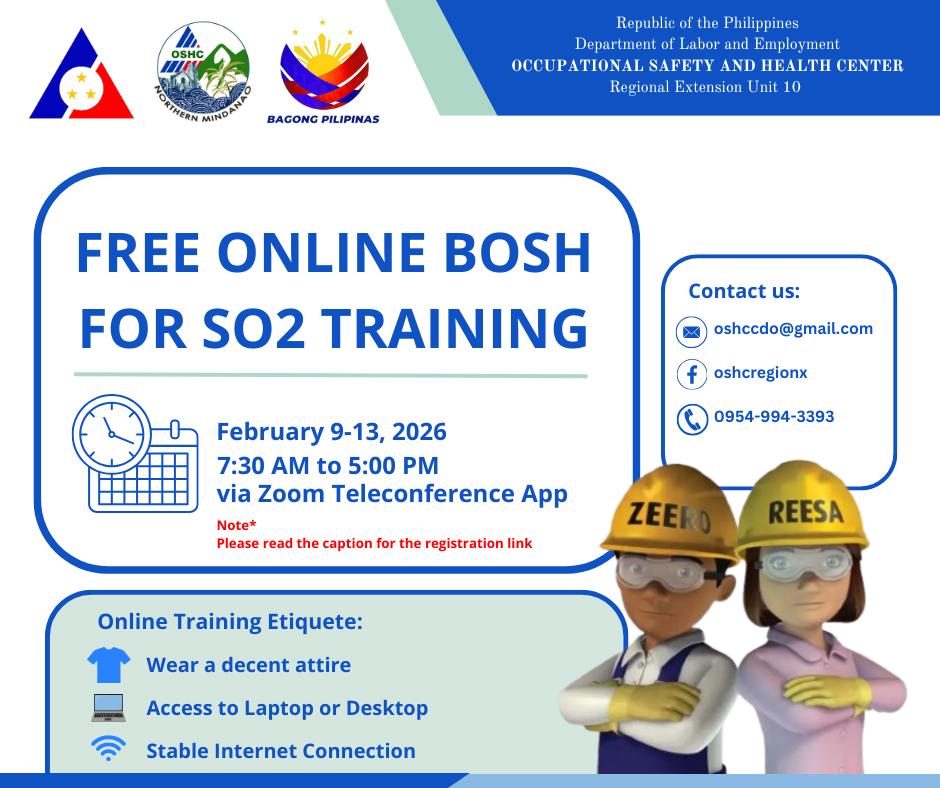 OSHC Region X - 𝐅𝐎𝐑 𝐅𝐄𝐁𝐑𝐔𝐀𝐑𝐘 𝟗 𝐓𝐎 𝟏𝟑, 𝟐𝟎𝟐𝟔 𝐓𝐑𝐀𝐈𝐍𝐈𝐍𝐆... | Facebook