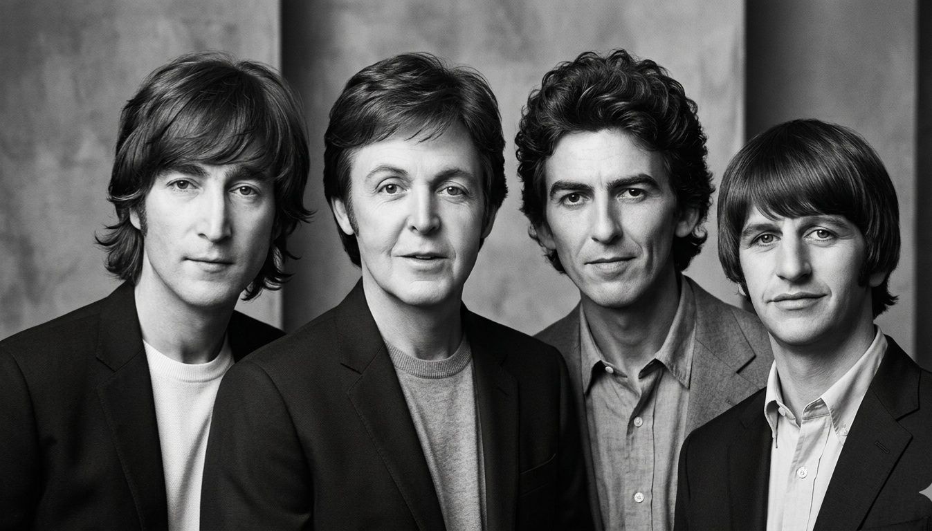 Paul McCartney, John Lennon and George Harrison