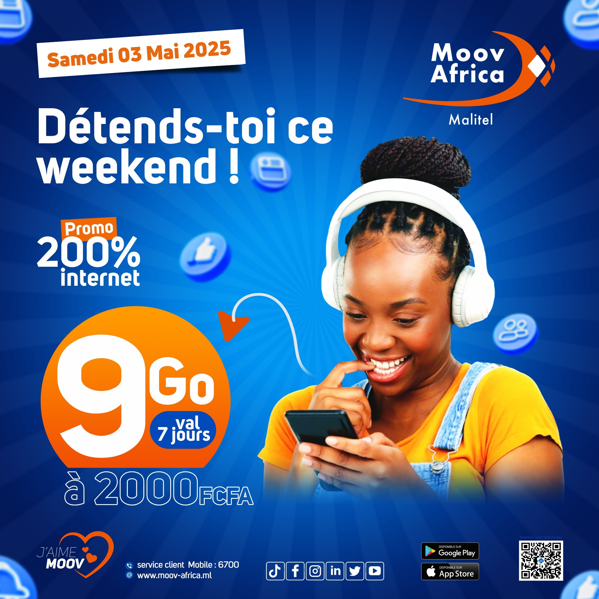 💥 Ce week-end, détends-toi avec 9Go... - Moov Africa Malitel | Facebook