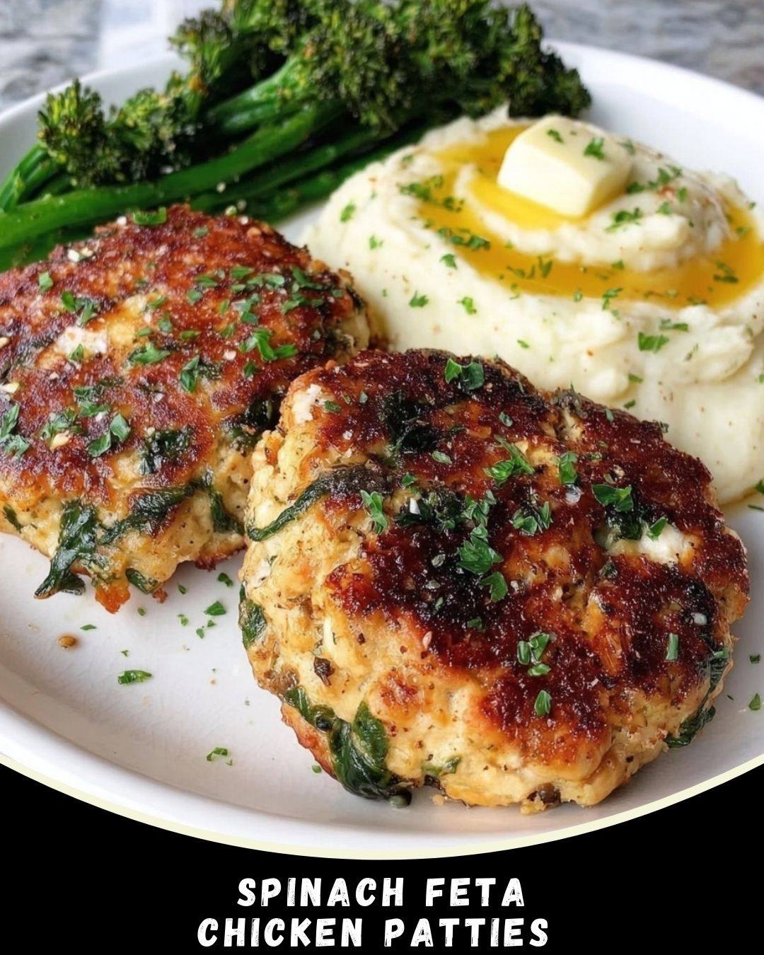 Kristina - Spinach Feta Chicken Patties 🍳🧀 Golden, crispy little ...