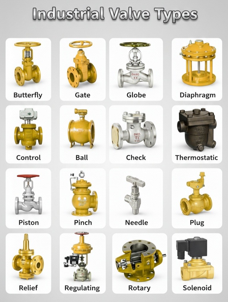 Mechanical - Types of Valves Used in Industrial Piping Systems: # ...