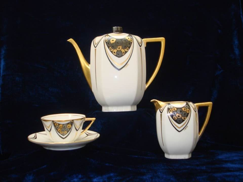 Jean Boyer Limoges art deco coffee set
