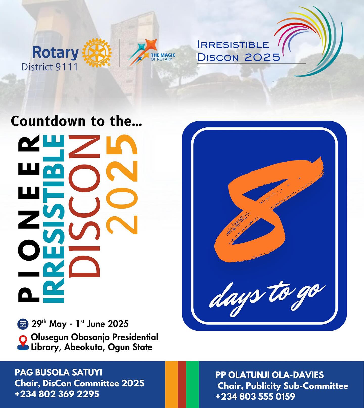 Rotary 9111 - *8 Days to Go!* The Pioneer Irresistible... | Facebook