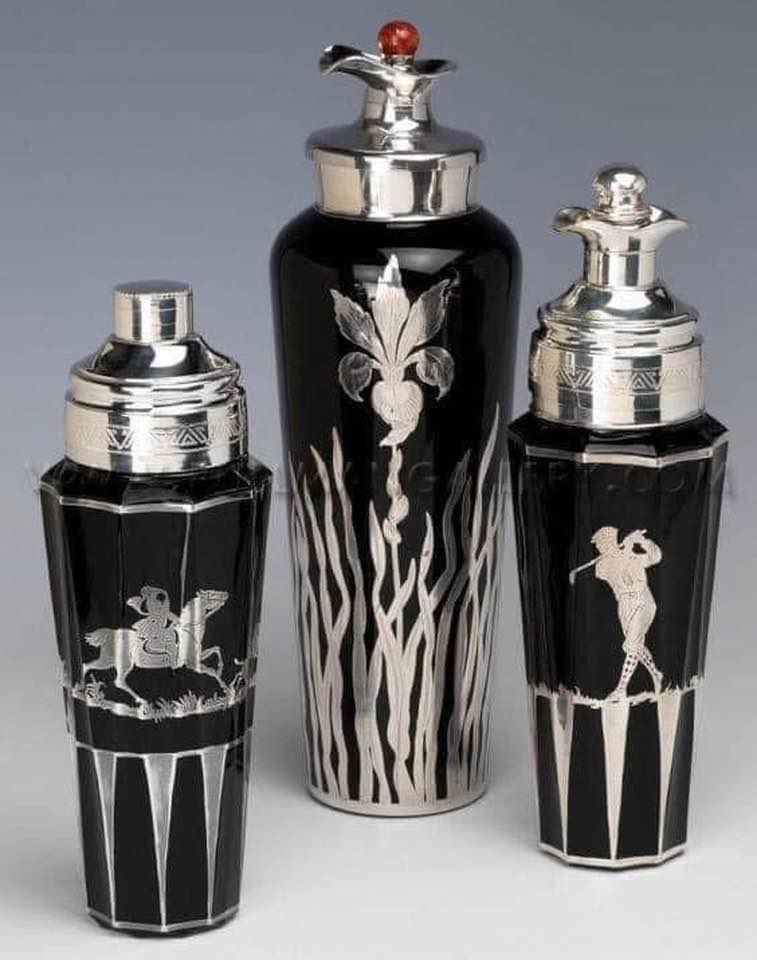 Art Deco GERMAN SILVER-PLATED 'ZEPPELIN' COCKTAIL SHAKER DESIGNED