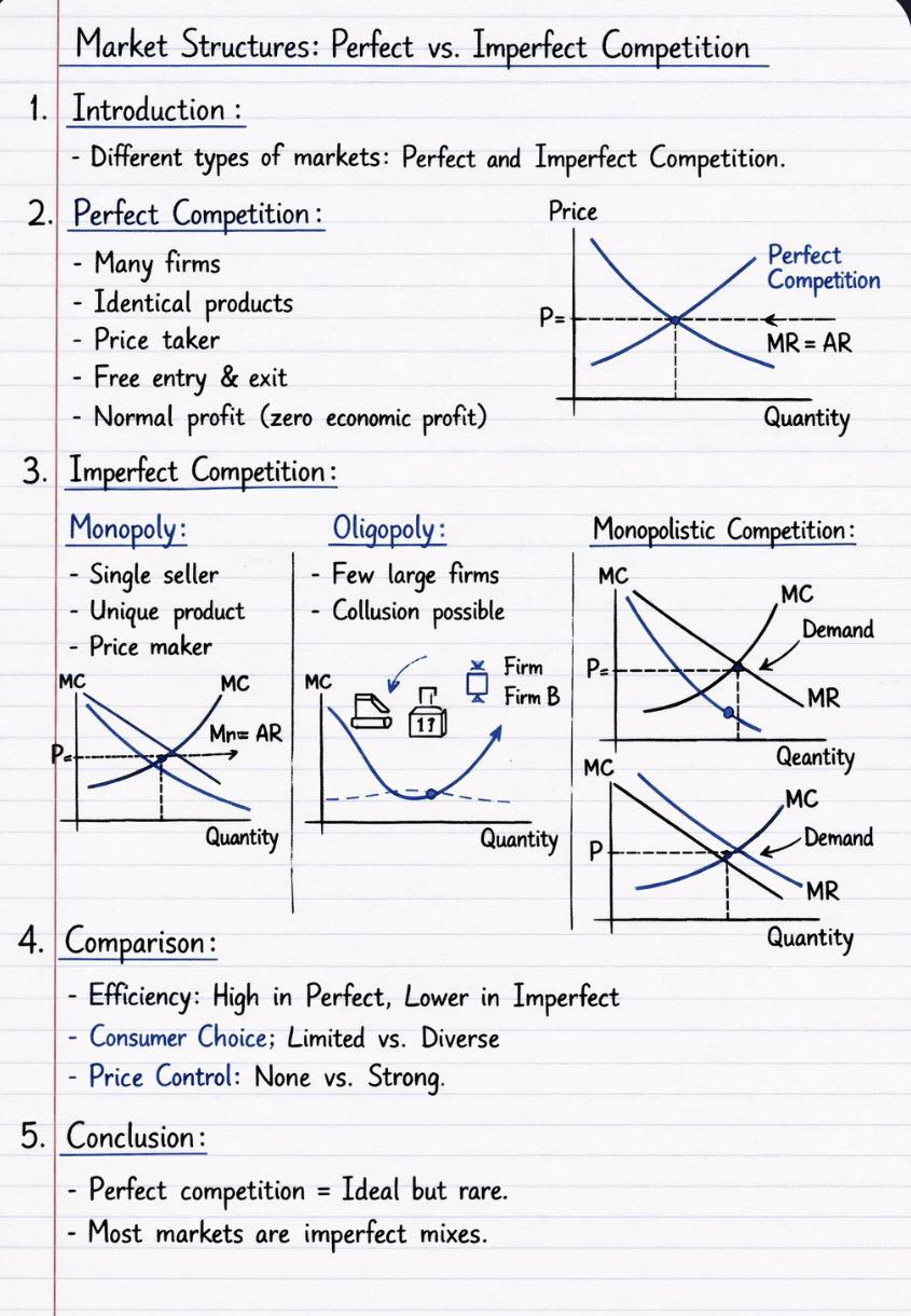 What is the difference between perfect and imperfect competitive