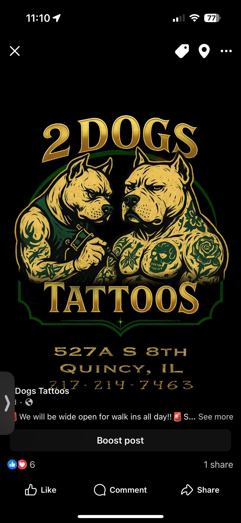 2 Dogs Tattoos | Quincy IL