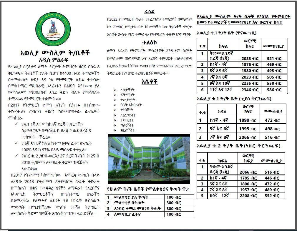 ማስታወሻ!... - Awolia Muslim Mission Schools አወሊያ ሙስሊም ትምህርት ቤቶች | Facebook