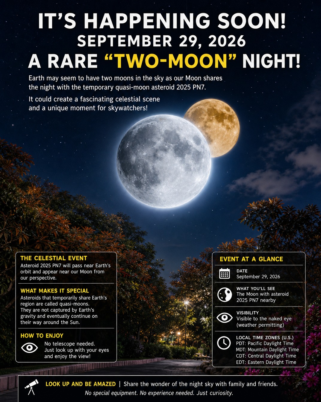 Two-moon night with asteroid 2025 PN7 on September 29, 2026