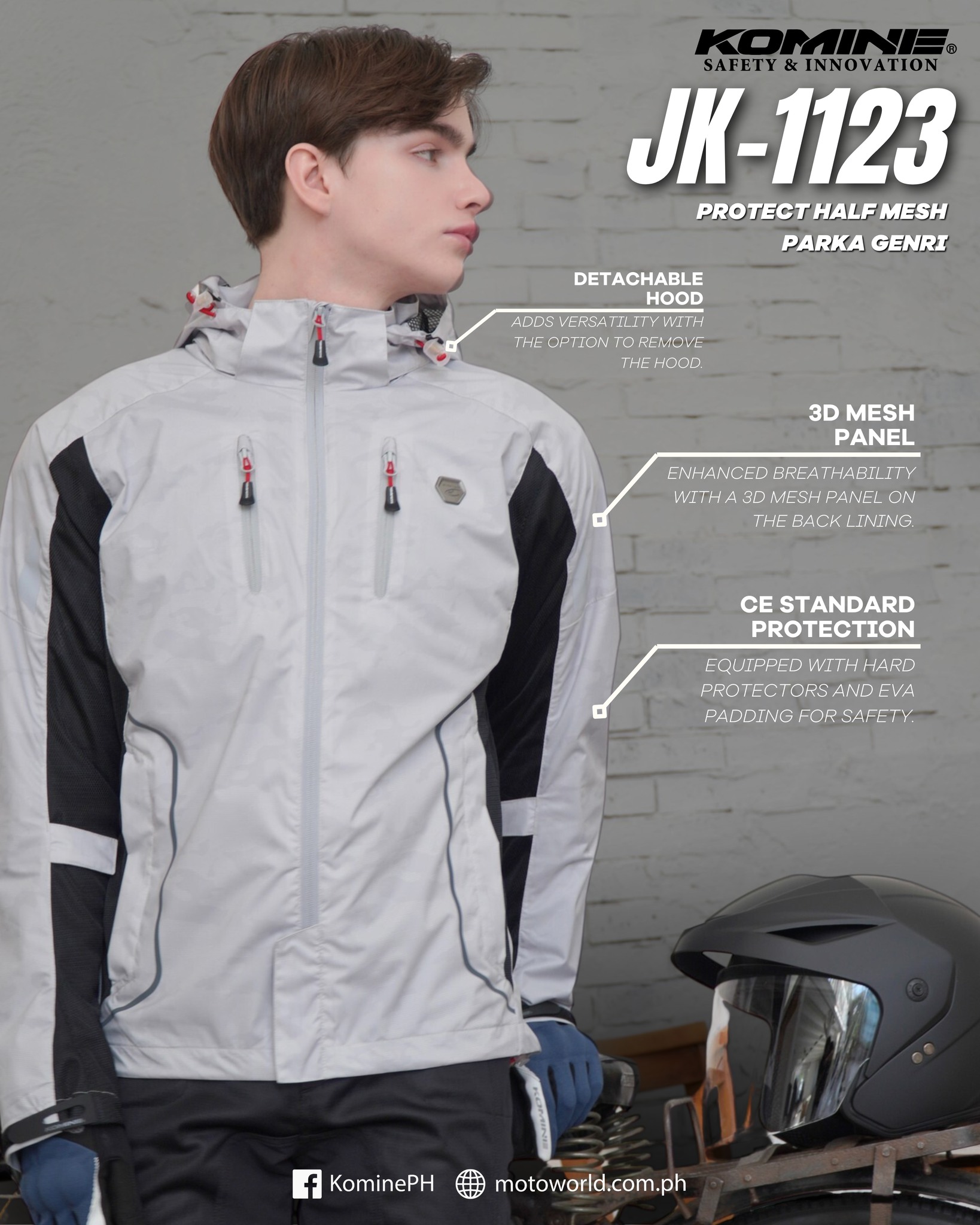 Komine Jk-112 HR Protect Half M-Parka GENRI HR series - Under 