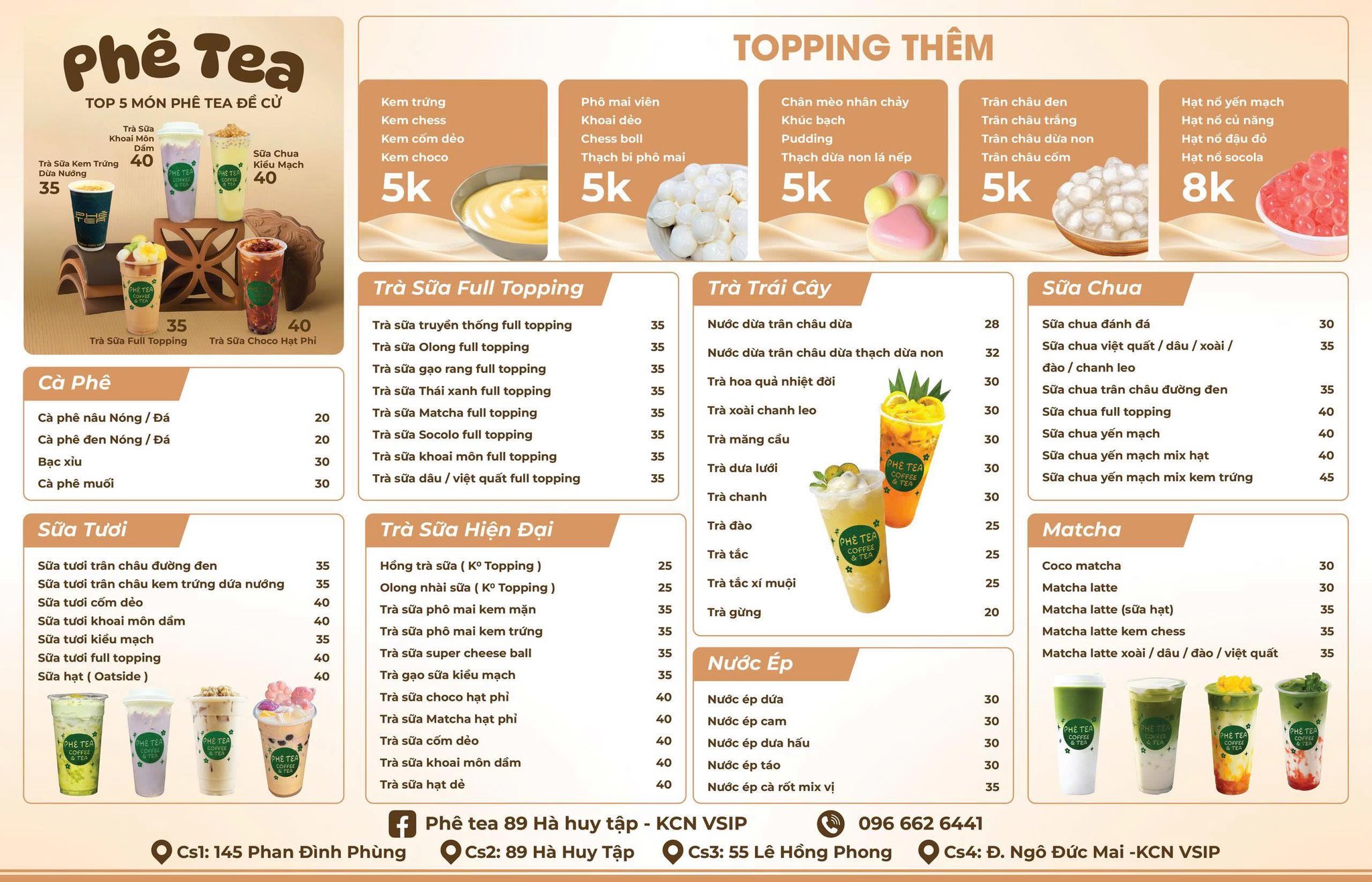 PHÊ TEA - 89 HÀ HUY TẬP - KCN VSiP