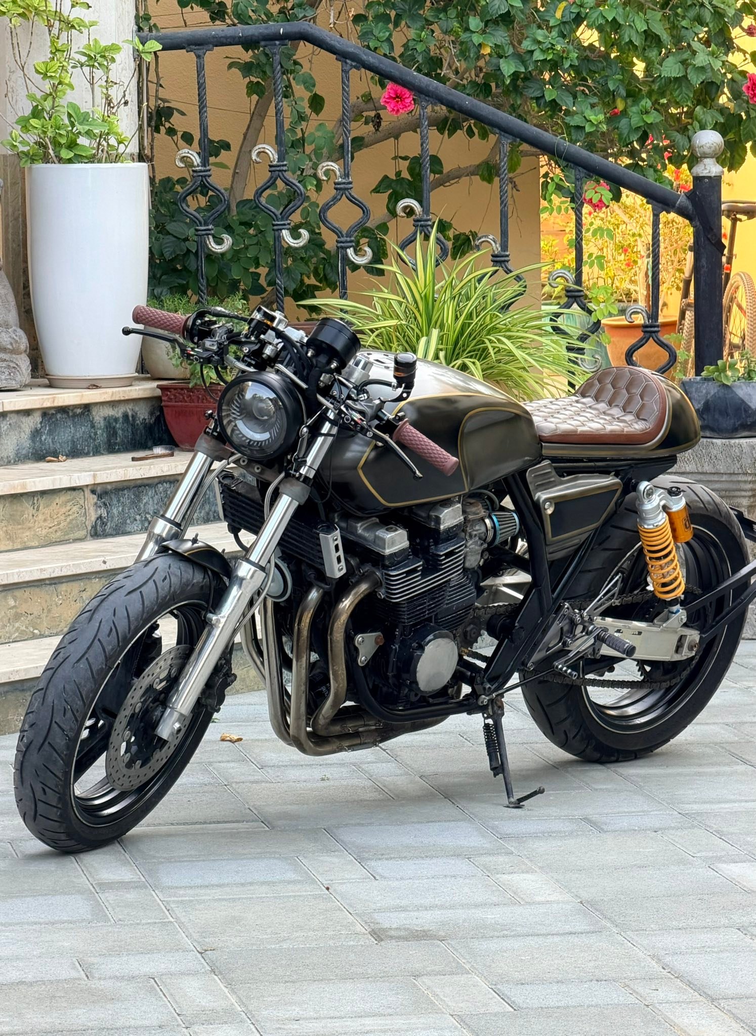 送料 YAMAHA XJR400-COMOLI 21SS 18G クルーネックニット フリーサイズ
