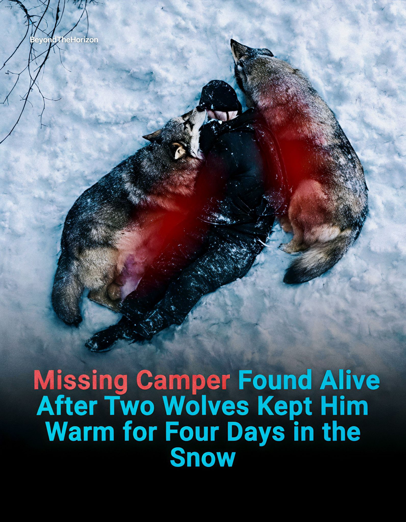 Beyond - 🚨🐺Rescuers spotted him from a drone, motionless in the snow ...