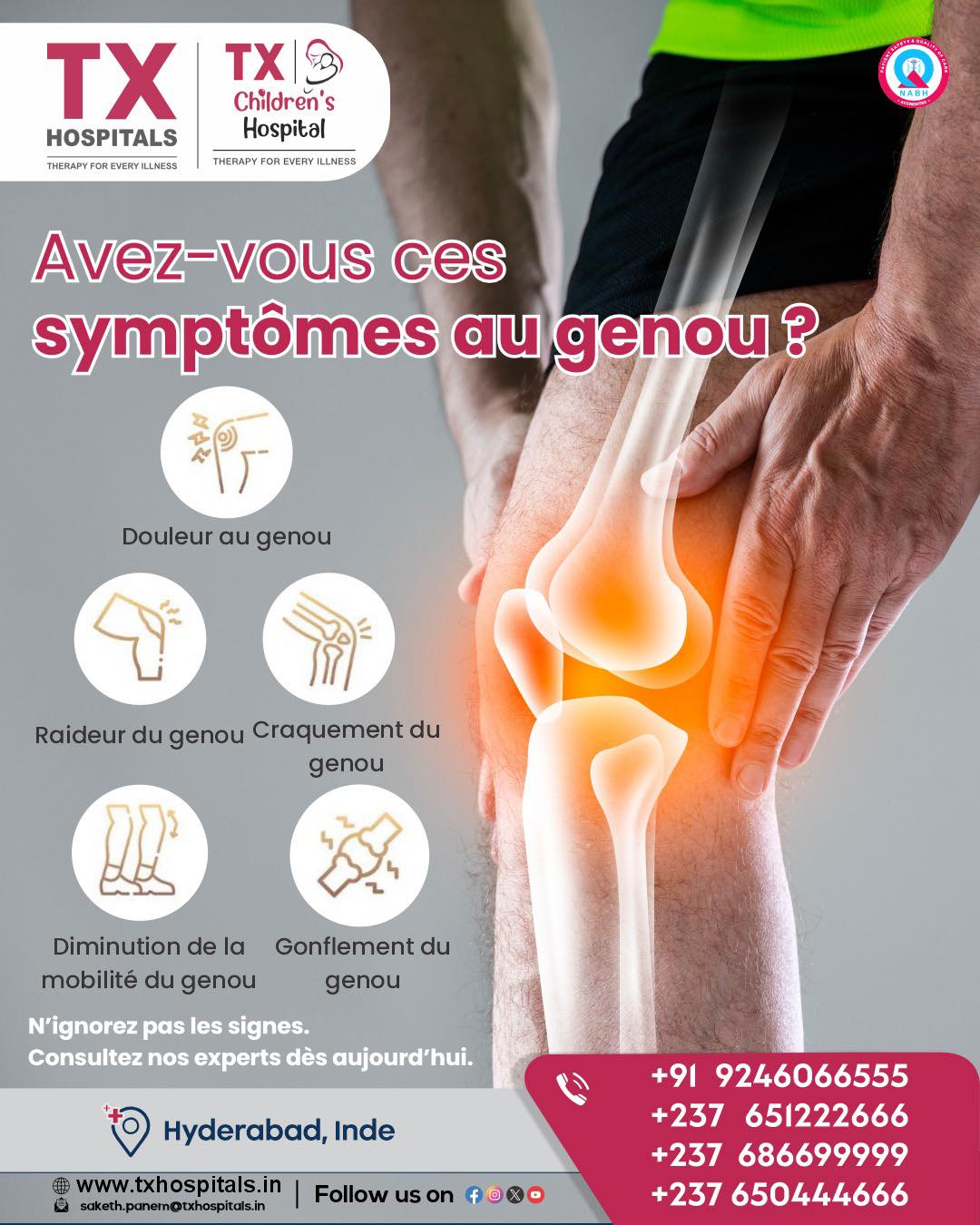 TX Health WORLD - 🦵 Avez-vous ces symptômes au genou ?... | Facebook