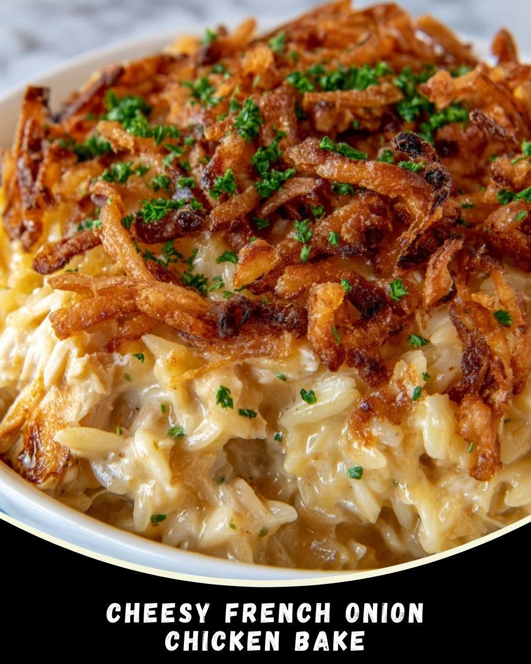 Kristina - Cheesy French Onion Chicken Orzo 🧅🧀 Creamy, cozy, and so ...