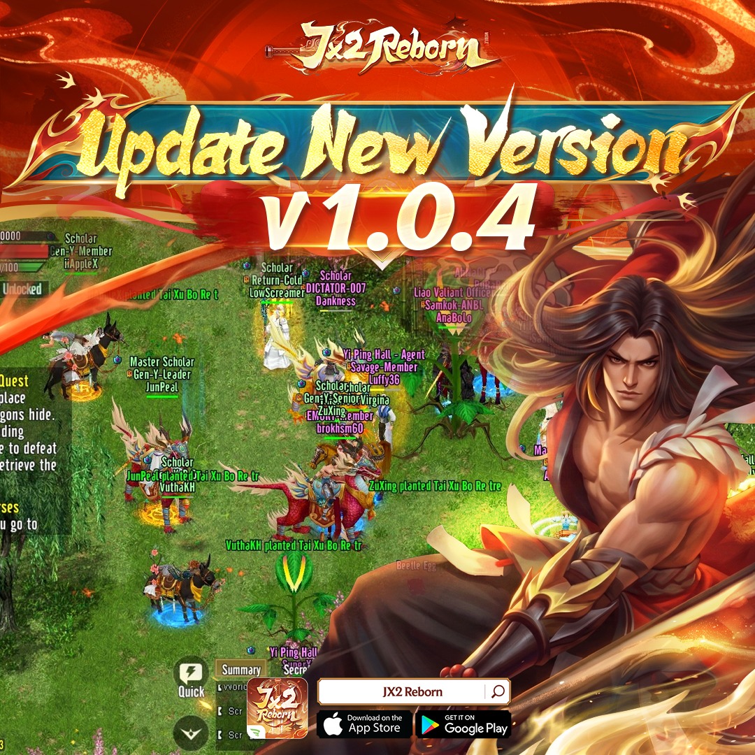 🔥 UPDATE THE LATEST VERSION V1.0.4 - JX2 REBORN 💥 Version 1.0.4