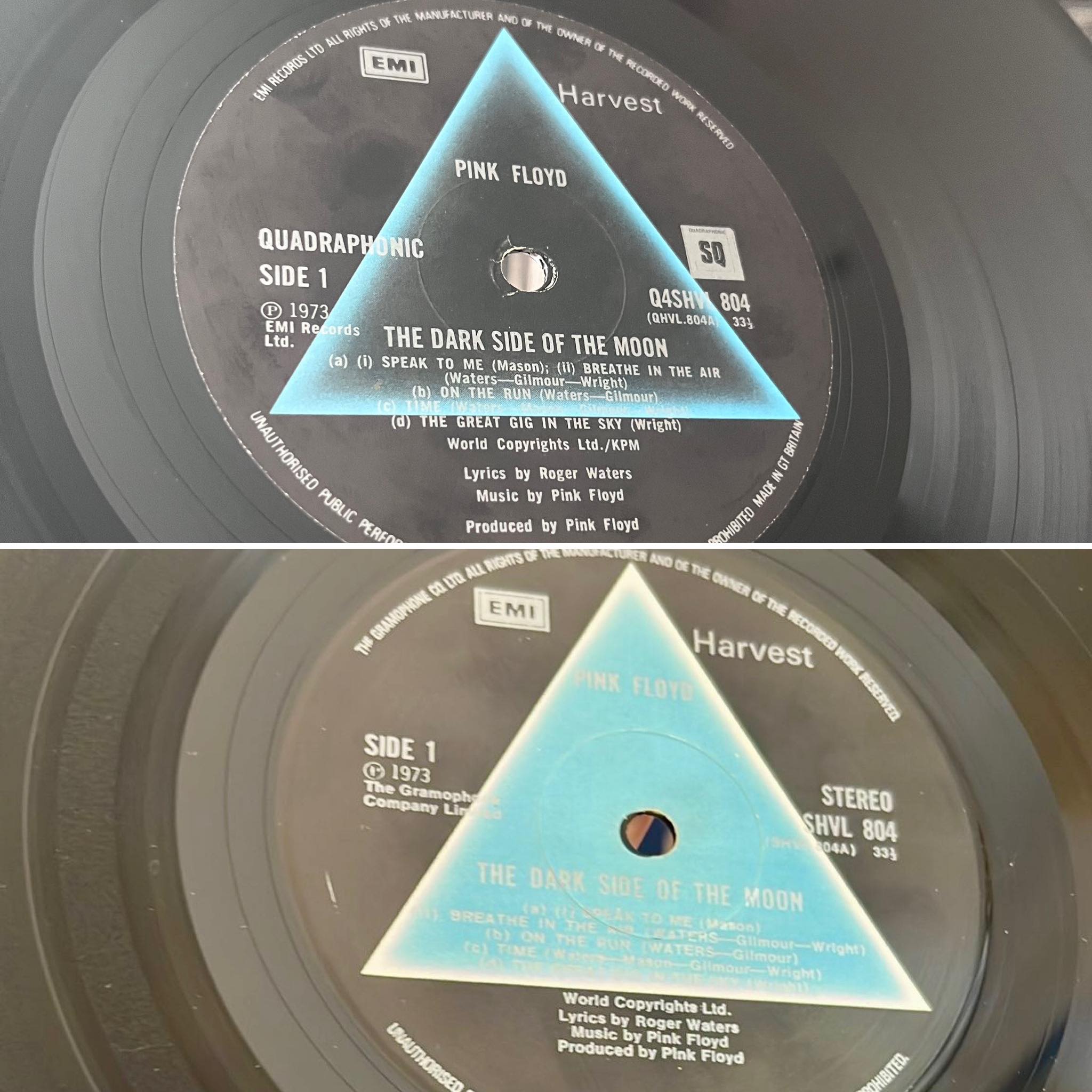 U.K. Solid Blue Triangle label A2/B2 matrices Dark Side of the