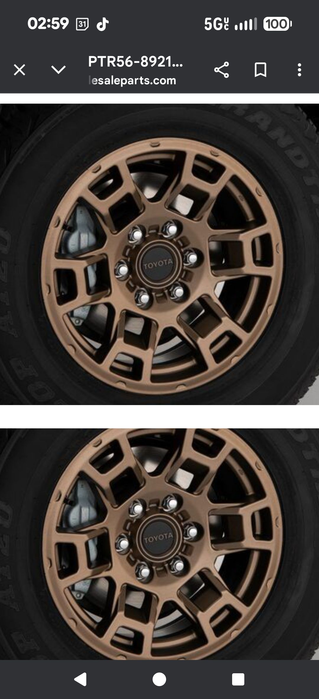Toyota Toyota 4-Runner TRD Graphite 6-Lug Wheel; 17x7; 4mm Offset