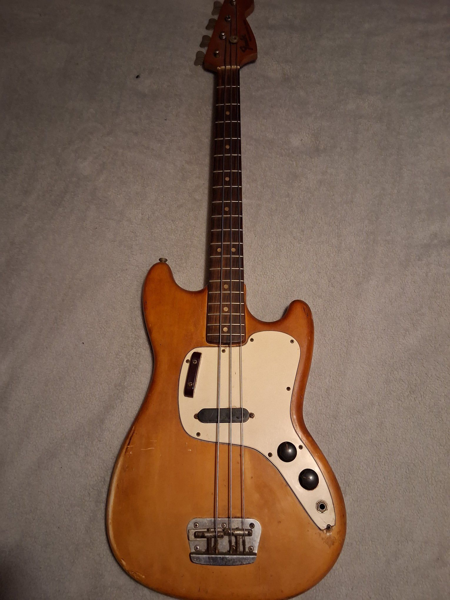 1976 Fender Musicmaster bass guitar from my first band