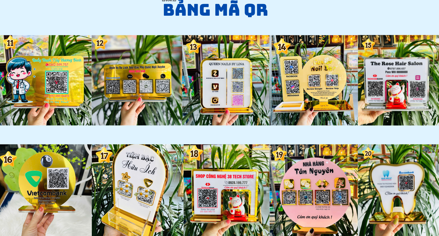 Bảng hiệu, Khung quét... - Bảng hiệu, Khung quét QR bằng mica