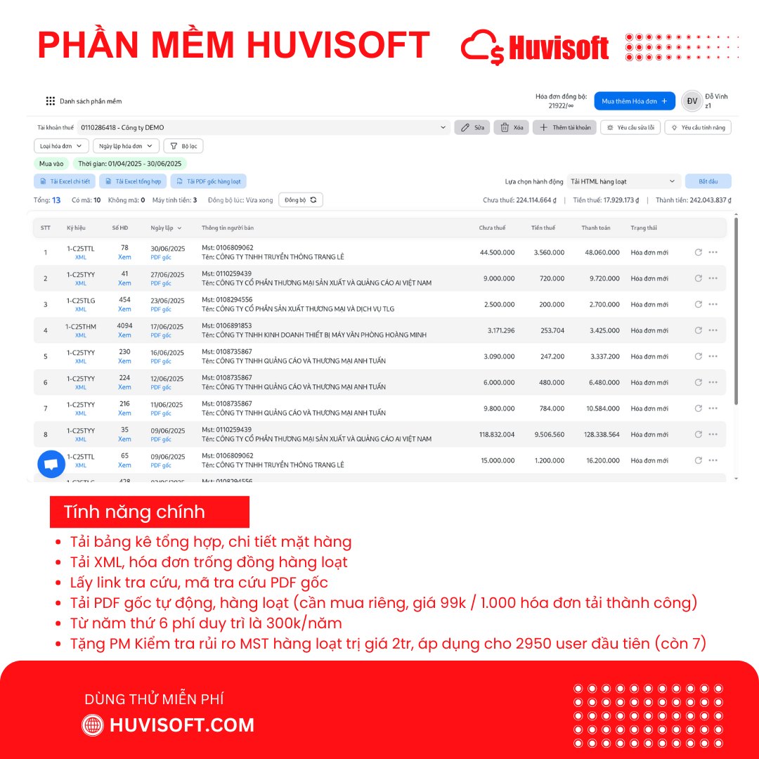 🔥 BÍ QUYẾT QUẢN LÝ HÓA... - Phần mềm Tra cứu hóa đơn Huvisoft | Facebook