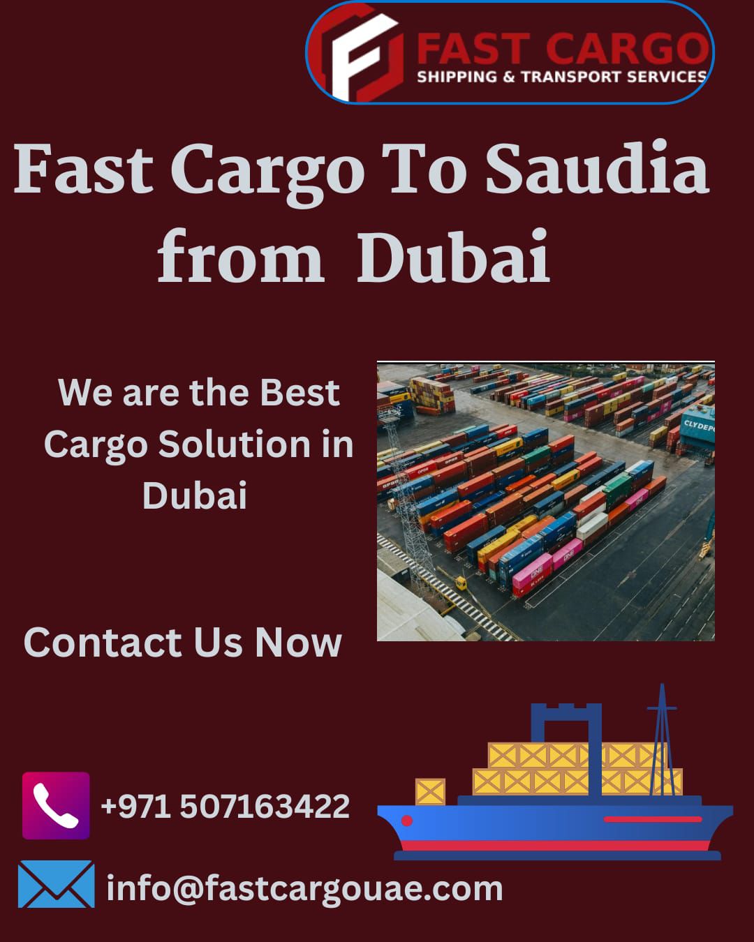 Cargo Shipping to Saudi Arabia from Dubai, UAE