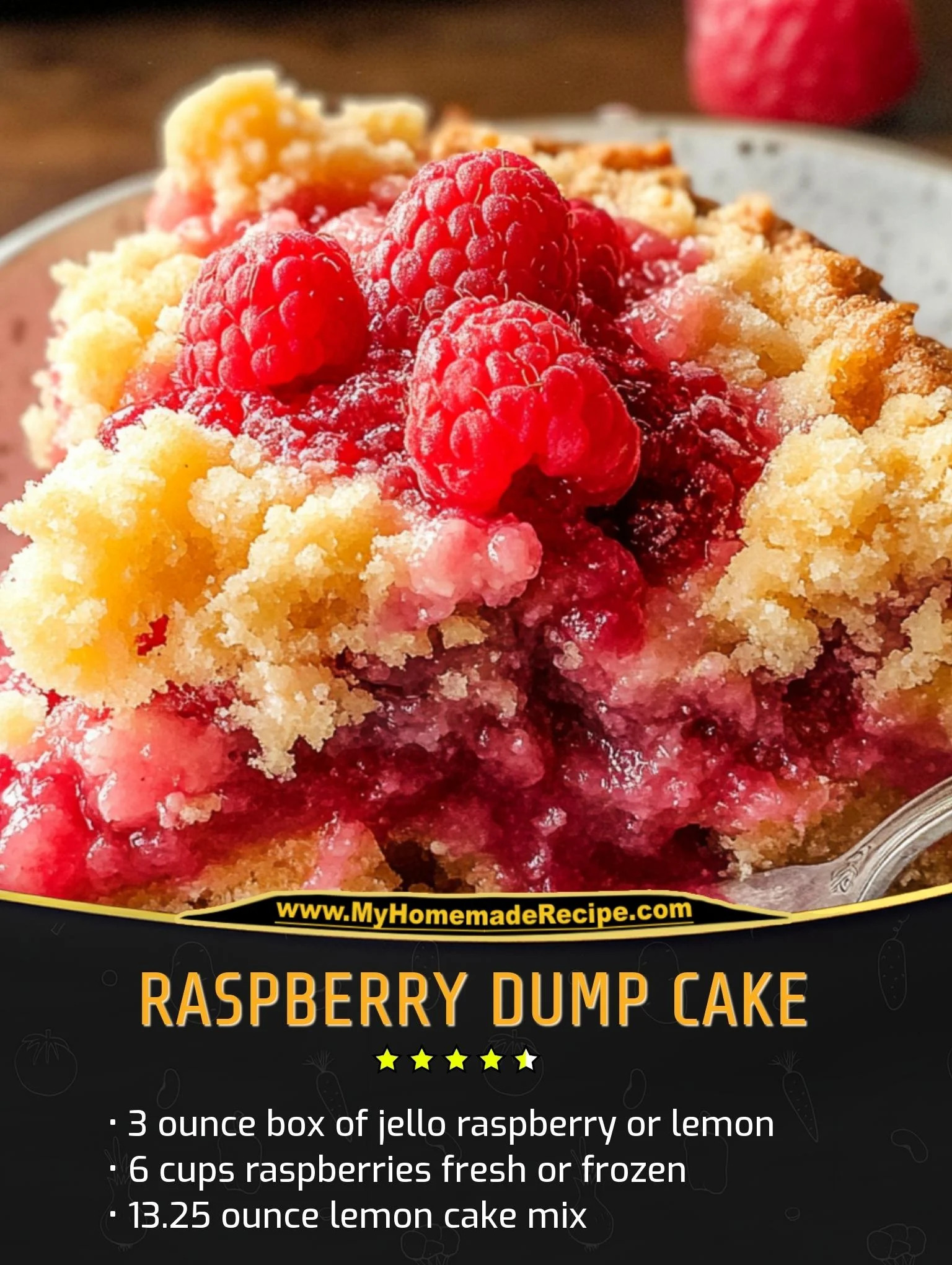 Kylie Recipes | Raspberry Dump Cake | Facebook