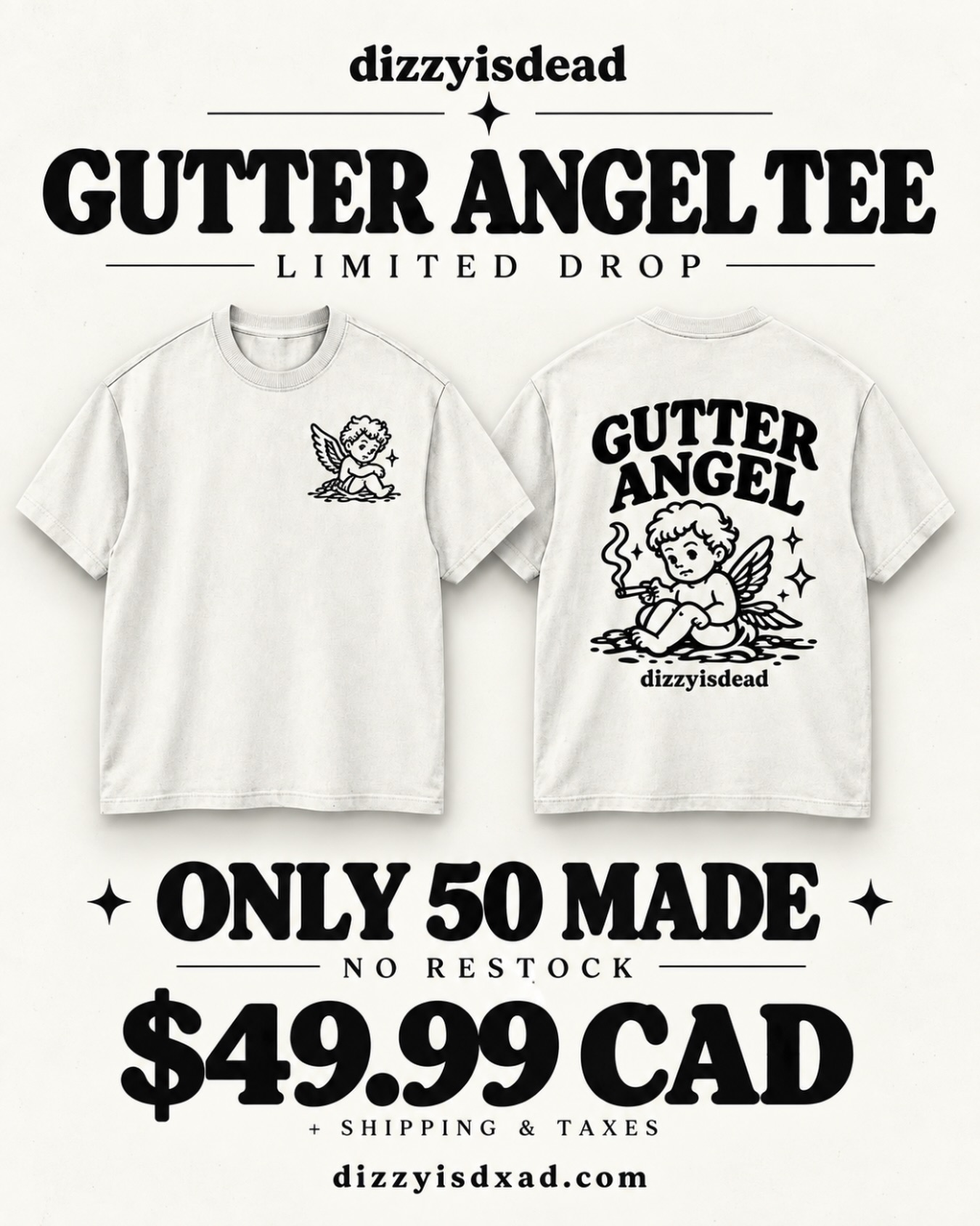 GUTTER ANGEL TEE 🪽 only 50 made. no restock. $49.99 CAD +