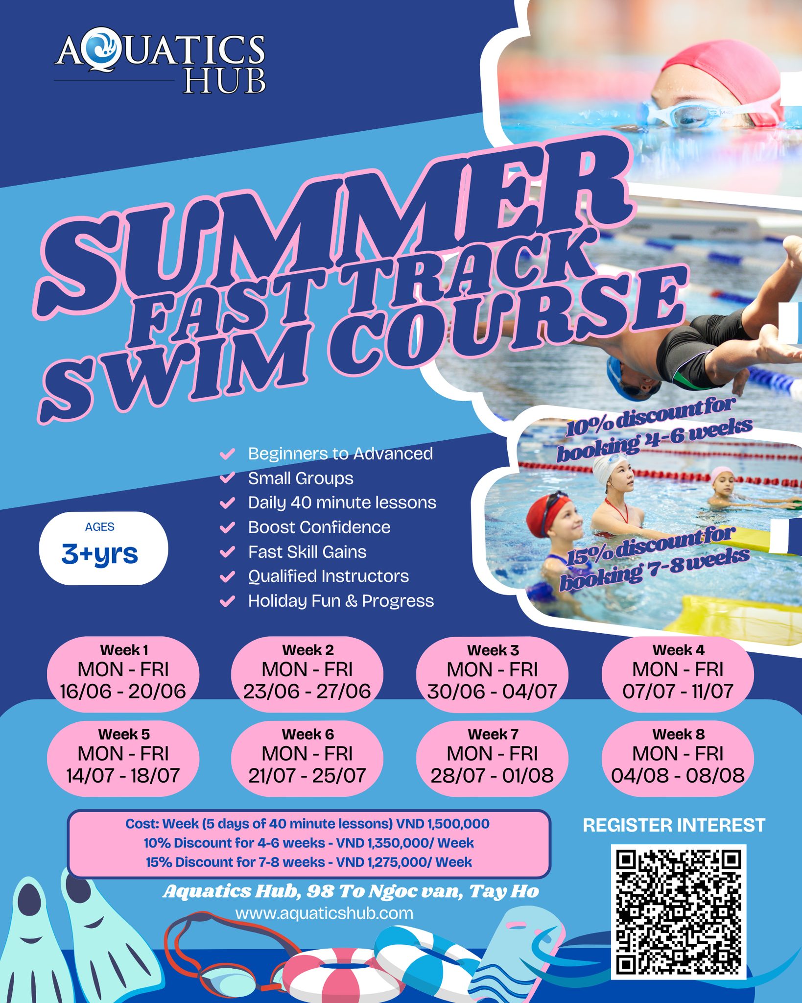 🏊‍♀️ SUMMER FAST TRACK SWIM COURSE IS... - Aquatics Hub Hanoi | Facebook