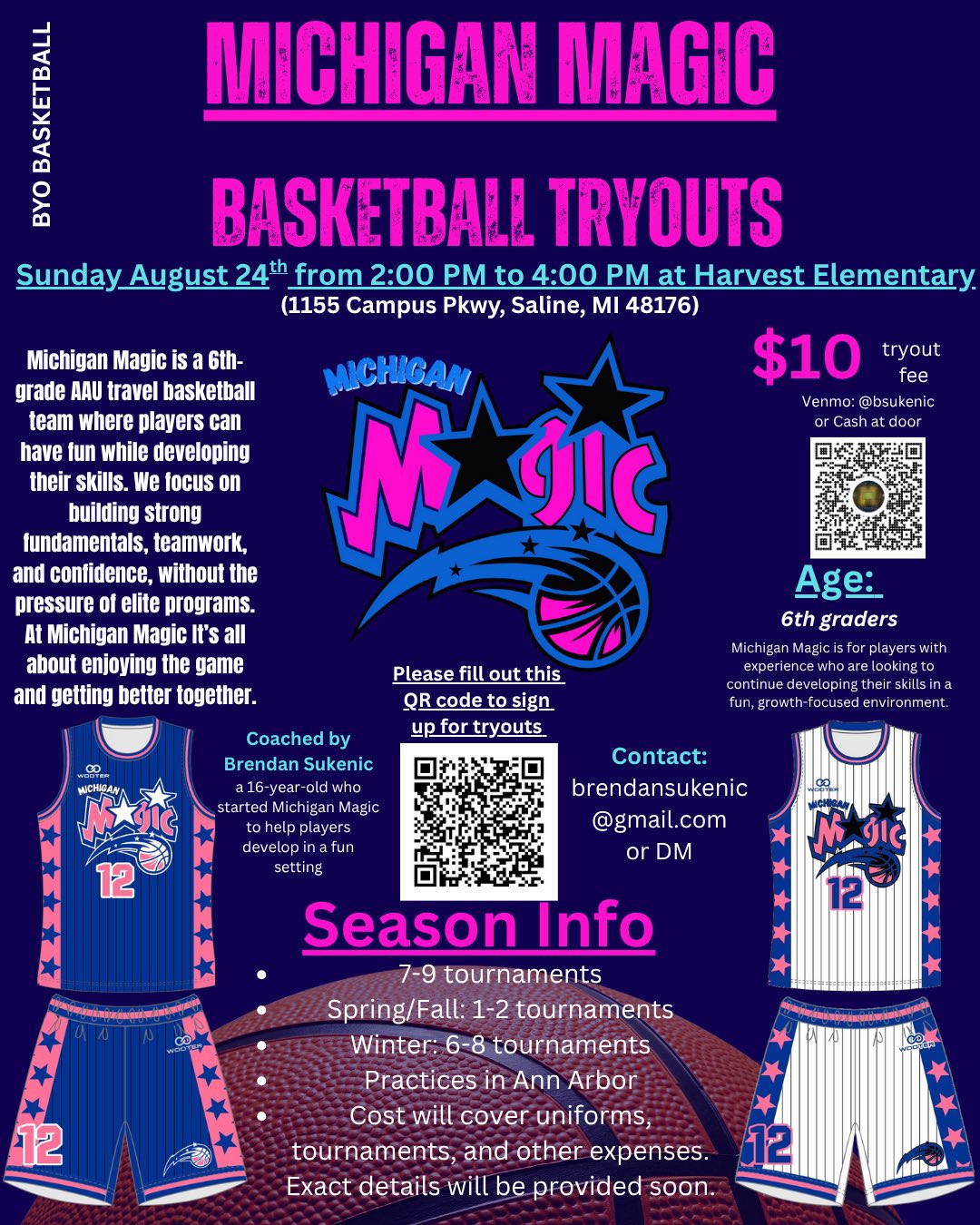 Ann Arbor Area Community | 🏀 MICHIGAN MAGIC 6th GRADE TRYOUTS | Facebook