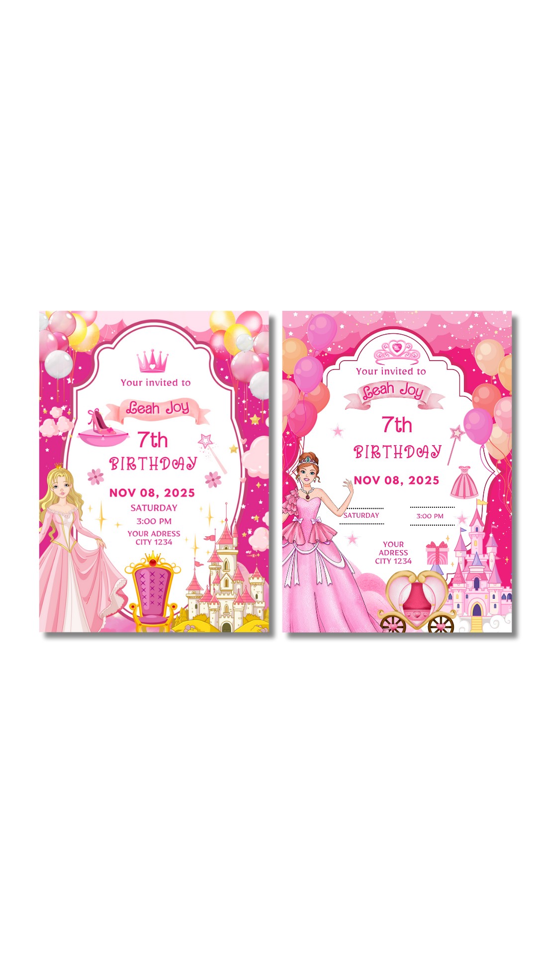 EizeiDigitals - Princess-Themed Birthday Invitation Template is perfect ...