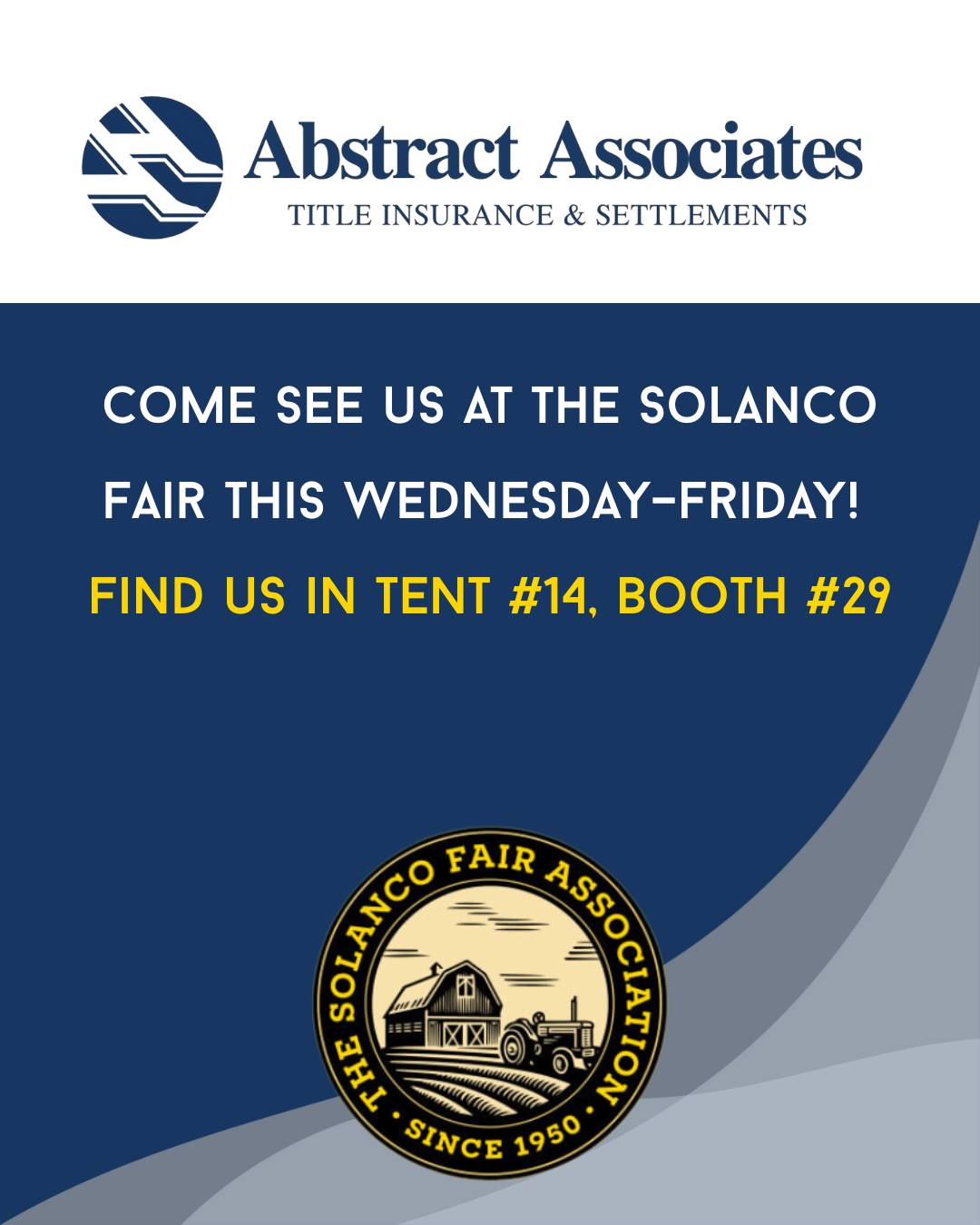 Abstract - Swing by Tent #14, Booth #29 at the Solanco Fair to meet our ...