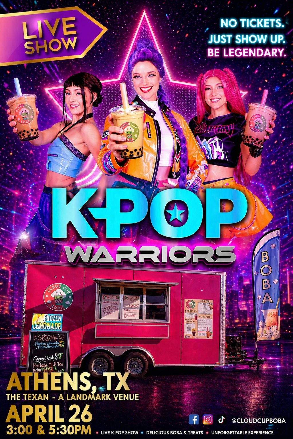 K-pop Warriors live show in Waxahachie, TX on February 17