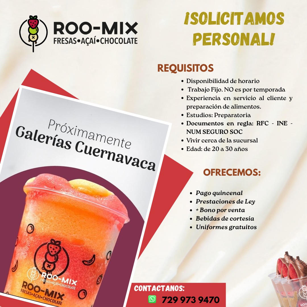 Bolsa de Trabajo Cuernavaca Morelos | *** ***🍓🍓***ROO-MIX NUEVA ...