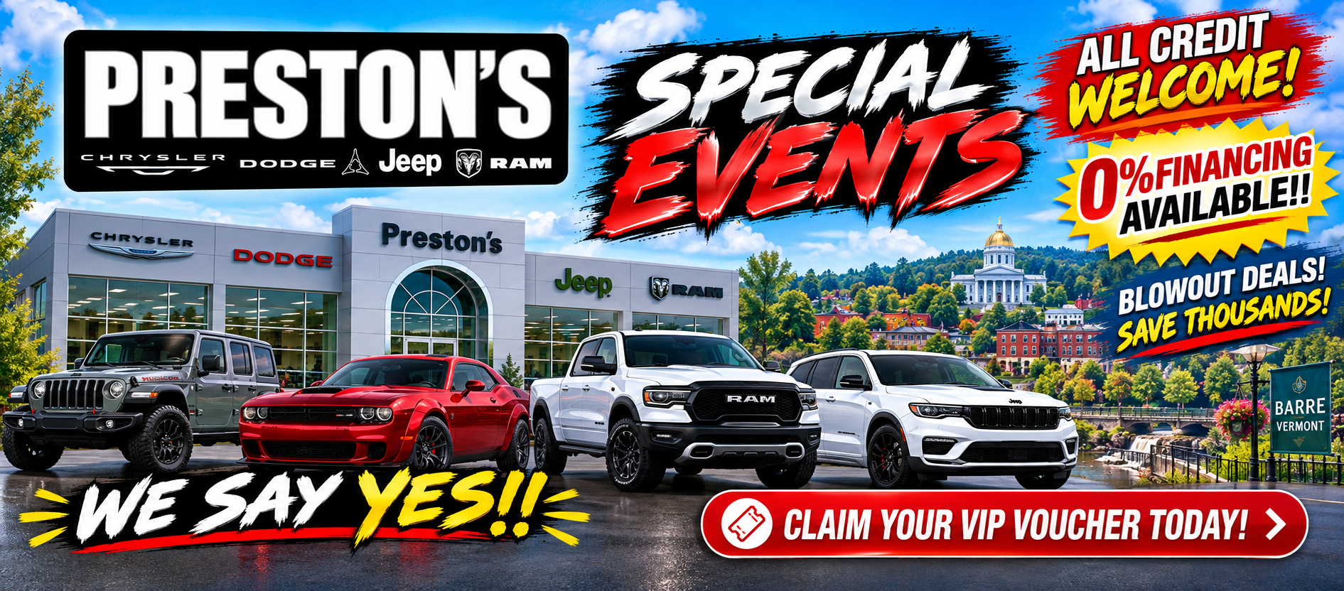 Preston's CDJR VT Special Offers & Events Page | Barre VT
