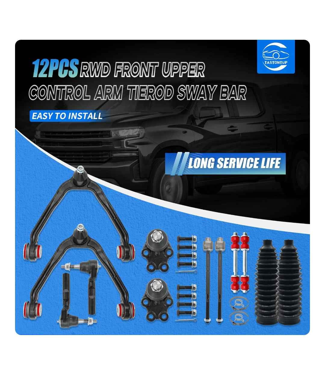 Chevrolet GMC Front 10 Piece Steering & Suspension Kit TRQ PSA58612