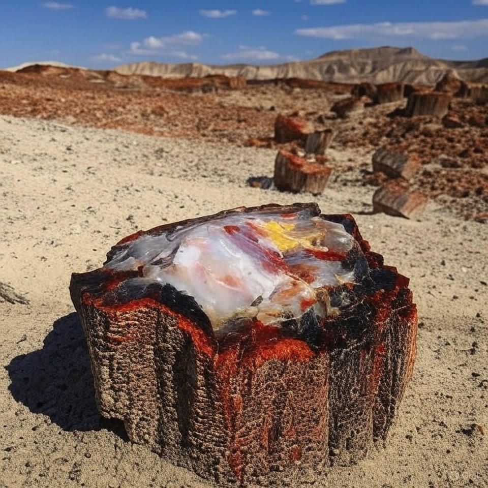 Old - Petrified opal tree trunk located in Arizona (about 225 million ...