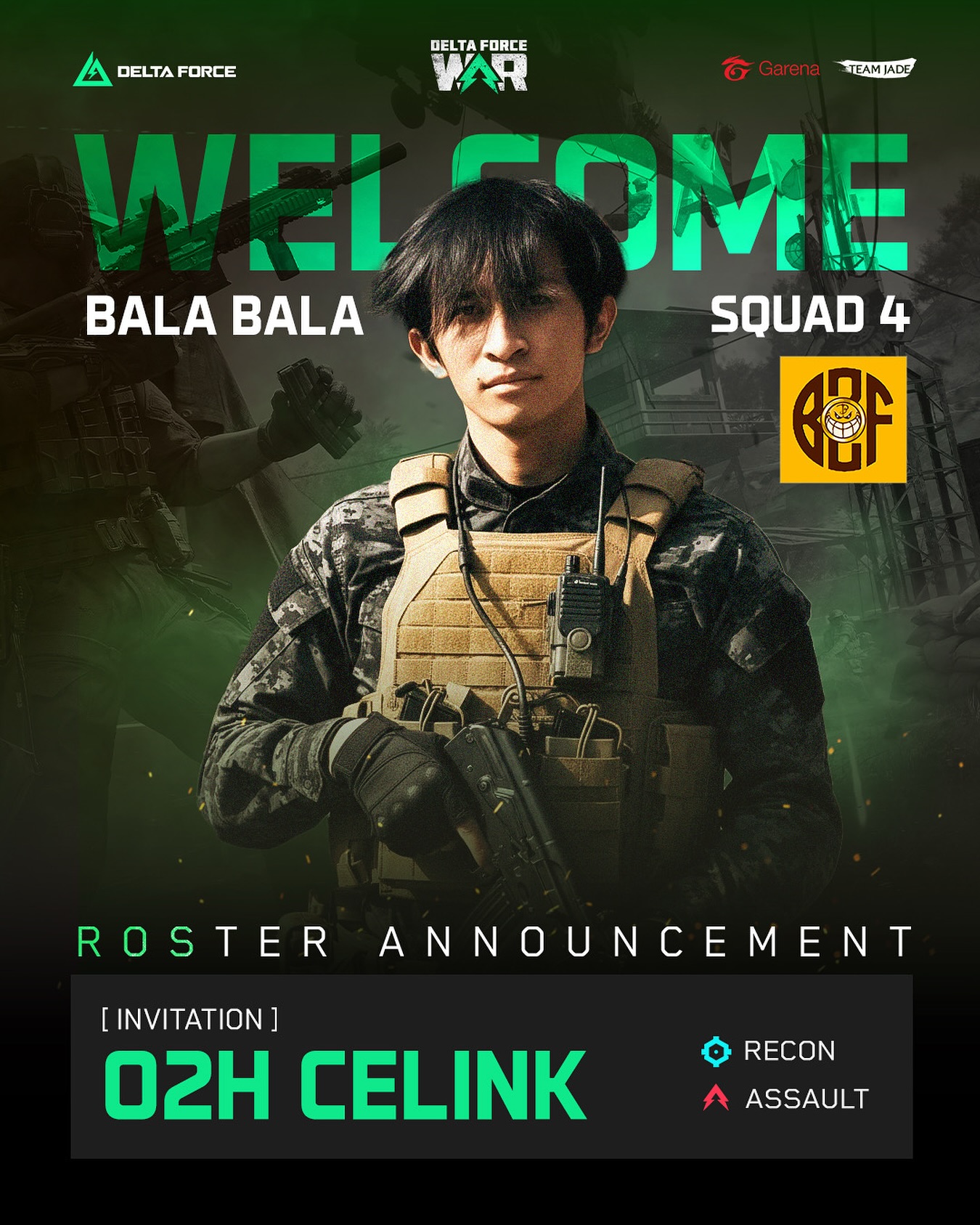 Welcome to the war! O2H Celink akan... - Garena Delta Force | Facebook