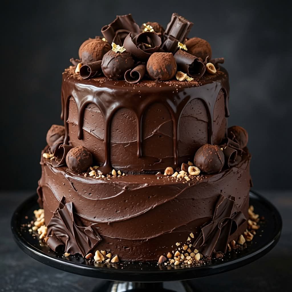 Ultimate Chocolate 4 Tier Cake | Luxury Chocolate Designer Cake