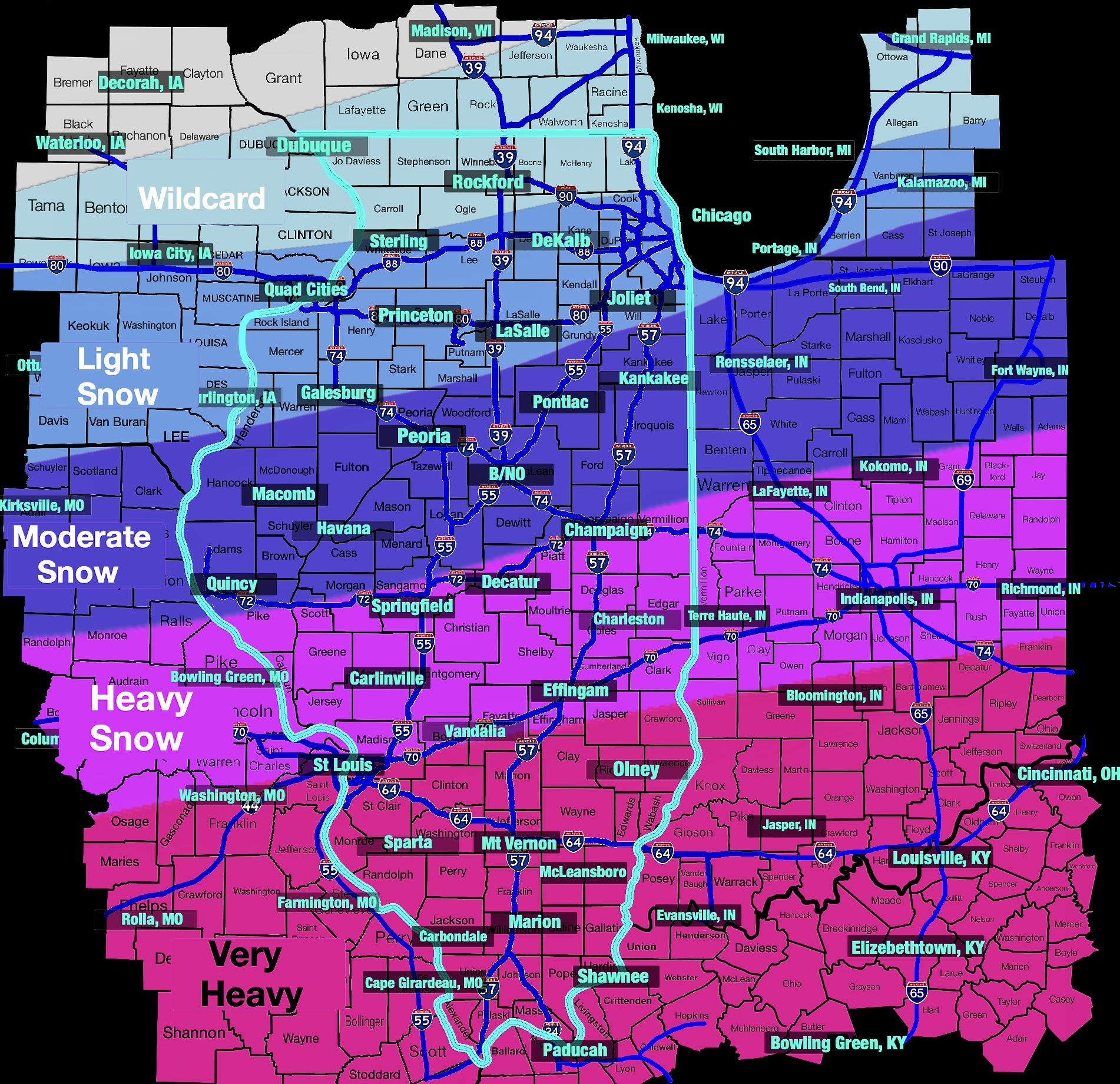 Illinois - Another bump north and we think this is as far north as it ...