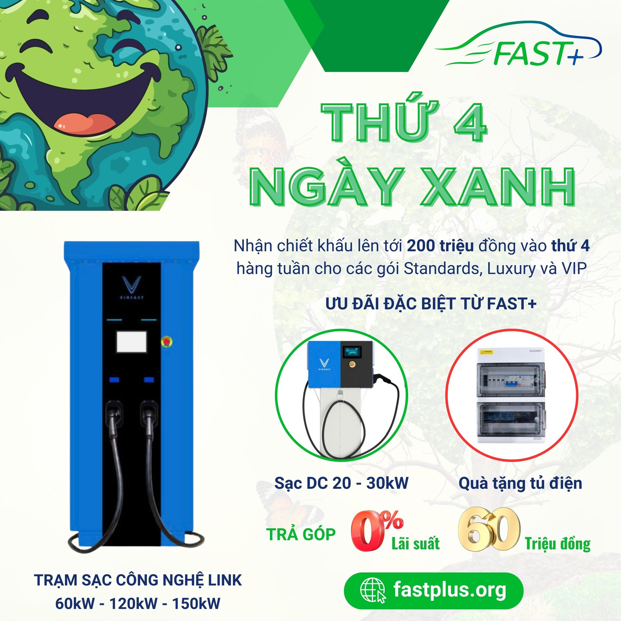 🌿 FAST+ và VGREEN - THỨ 4 NGÀY XANH:... - FAST+ Trạm sạc XANH | Facebook