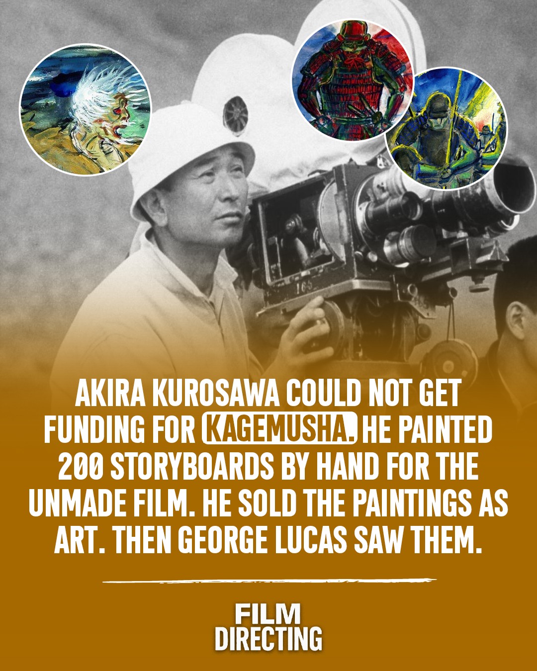 A painting by Japanese film director Akira Kurosawa (黒澤明, 23