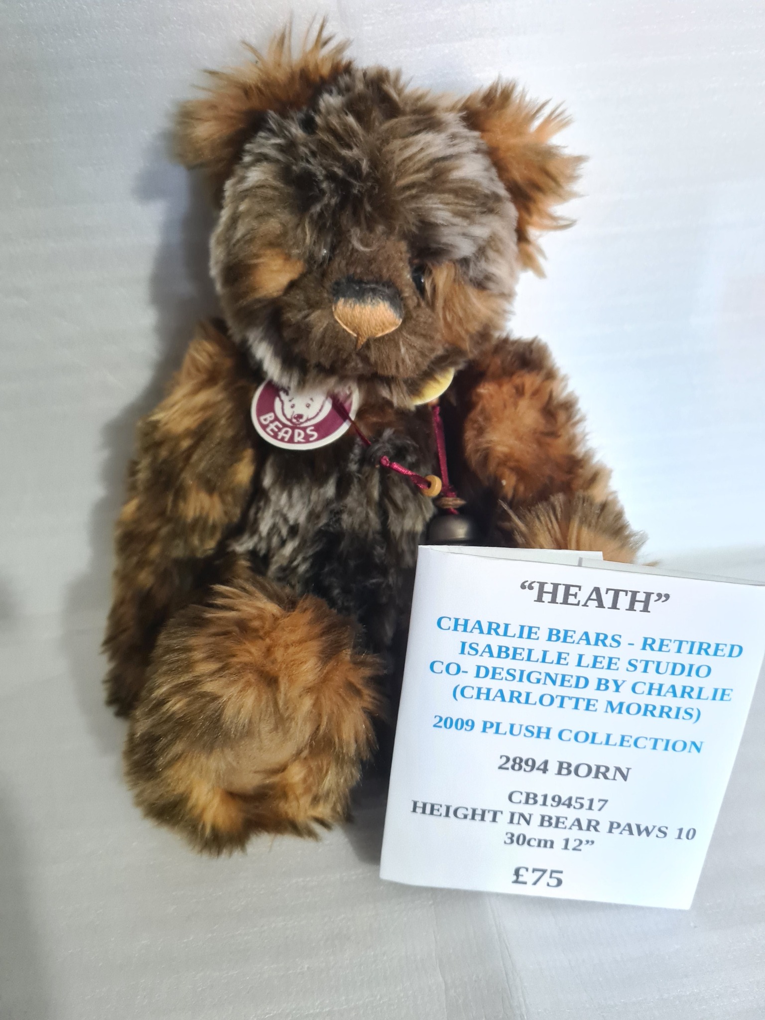 Charlie Bear Heath from 2009 plush collection at Forest of Dean