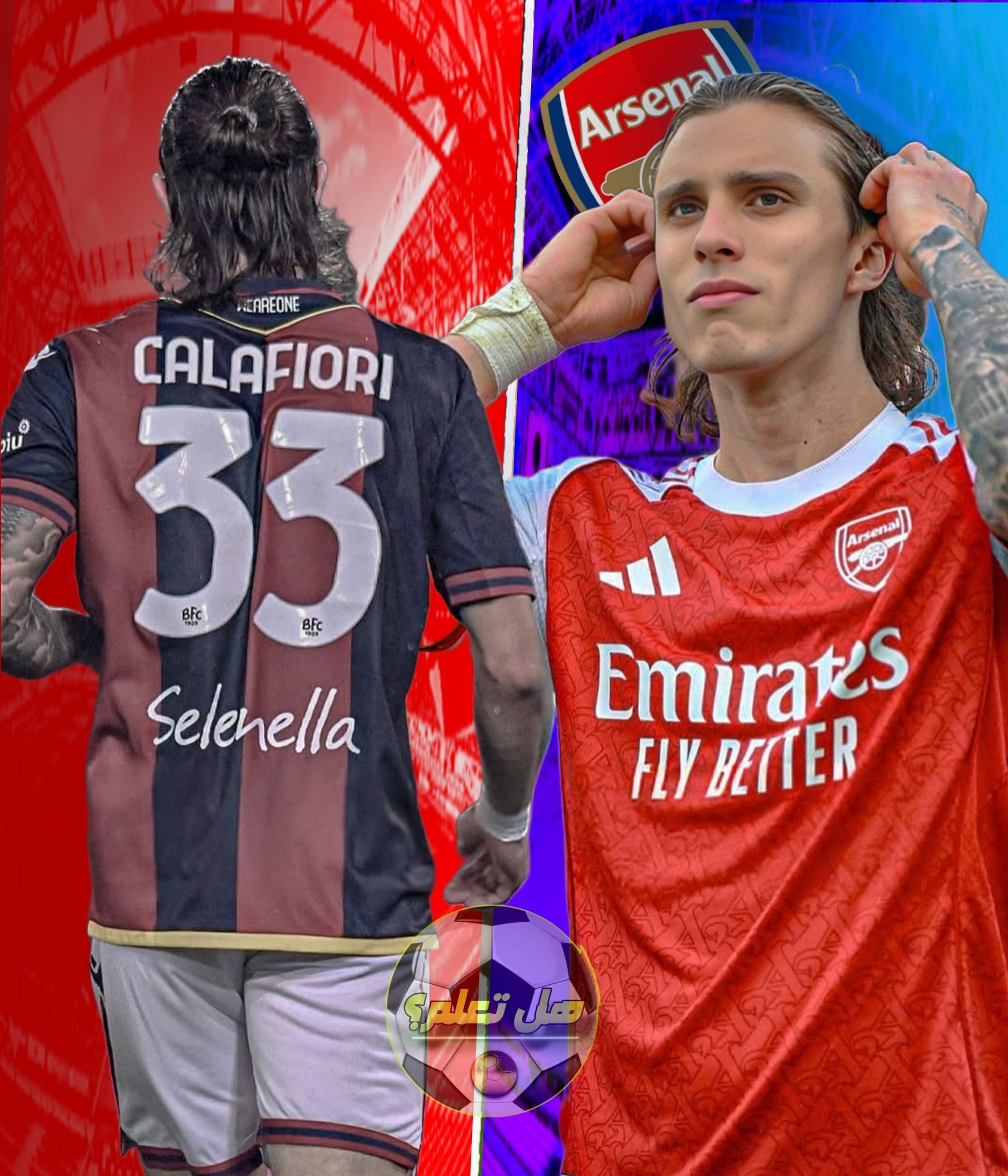 Calafiori in the Arsenal away Jersey