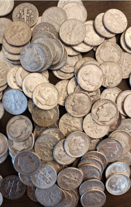 90% Silver Roosevelt dimes were minted from 1946 through 1964